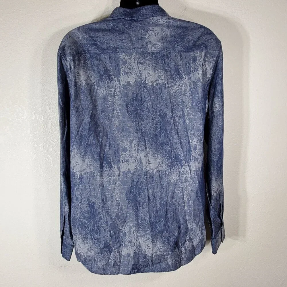 Calvin Klein Men's Slim-Fit Jacquard Shirt XXL Dusty Blue - Picture 11 of 13